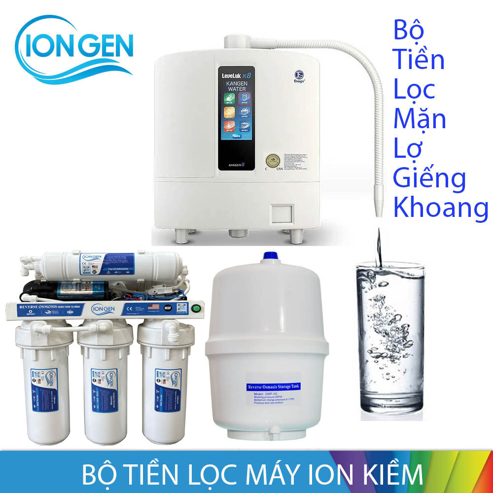 Bộ tiền lọc nước mặn lợ, nước giếng khoang, nước nhiễm Canxi, nhiễm phèn, nước thủy cục IONGEN S10 cho máy điện giải ion kiềm