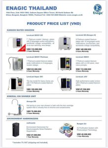 bảng giá máy kangen chính hãng